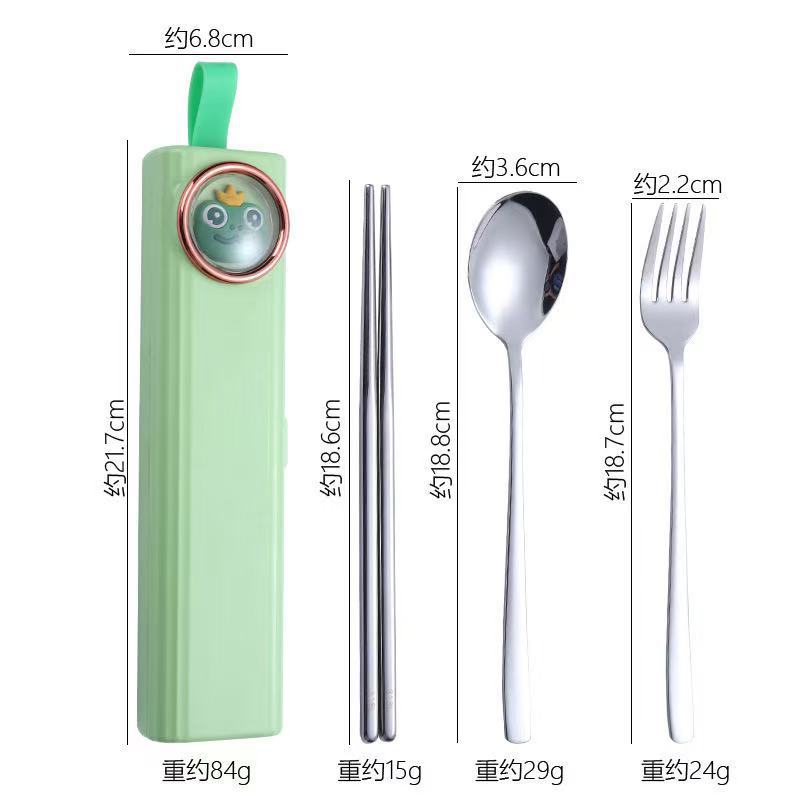 개구리 그린(숟가락, 포크, 젓가락 3종 세트)