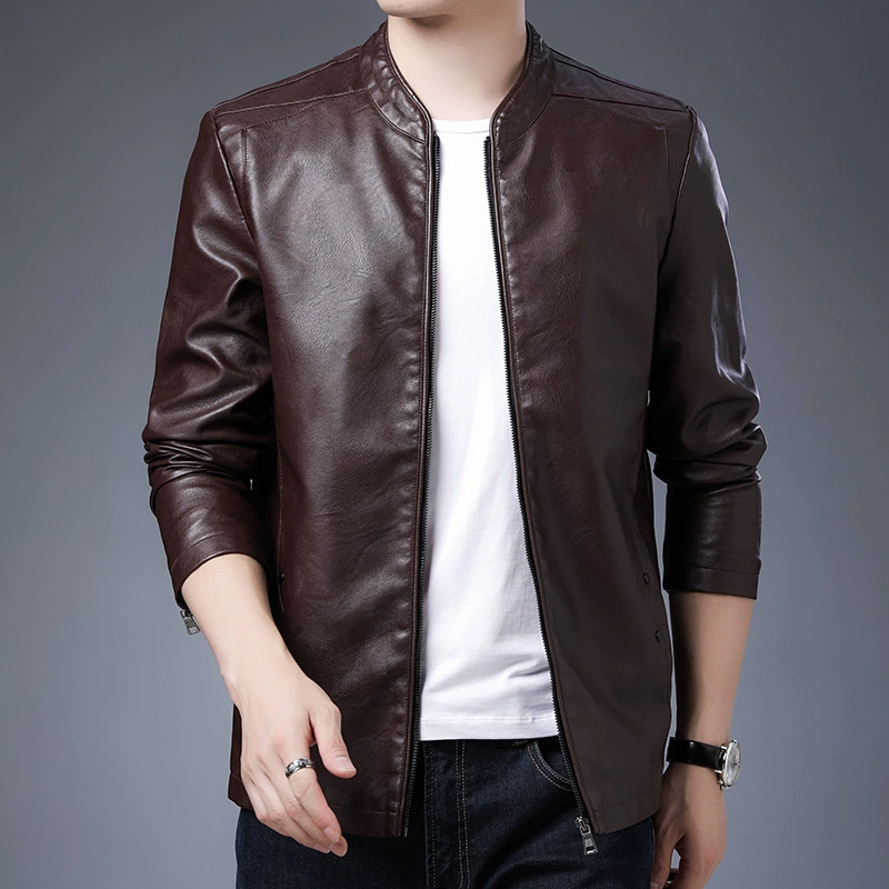 Trend polyurethane jacket for leisure, Korean style, slim fit