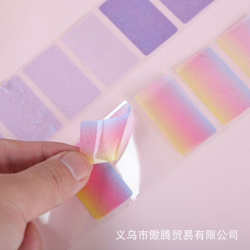 渐变色珠光抽拉式便利贴创意半透明莫兰迪色粘性索引贴便签纸文具|undefined