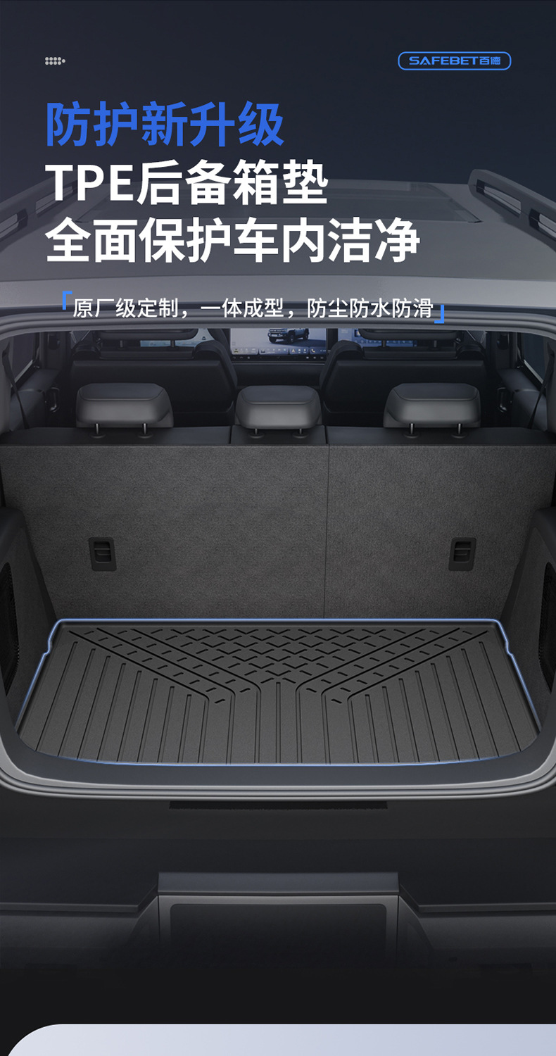 Suitable for Fang Cheng Bao Titanium 7, Titanium 3, and Leopard 5 Flash Charging Version Vehicles, All-Weather Tpe Car Trunk Mat