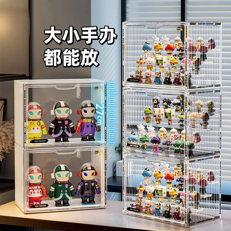 ブラインドボックス収纳ディスプレイキャビネット人形labubuバブルマットモデルディスプレイラック透明防尘手作り収纳ボックス|undefined