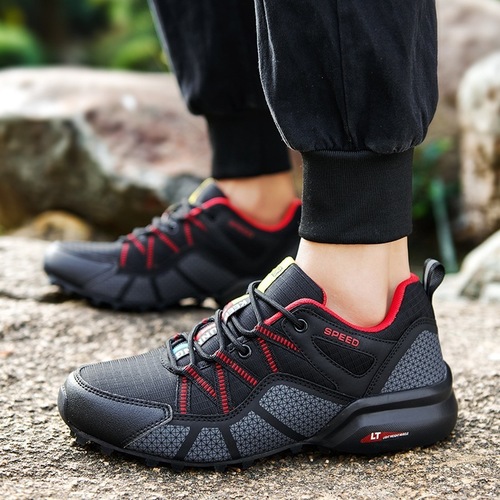 Summer New Lightweight Breathable Men's Net Shoes Outdoor Sports Casual Net Face Shoes Men Anti-Slip Physical Training Hiking Shoes