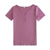 Brand top, short sleeve T-shirt, 2022 collection, oversize, plus size, V-neckline