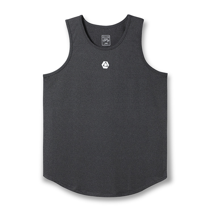 Verano de los hombres corriendo entrenamiento sin mangas de secado rápido ropa deportiva fitness hielo seda delgada suelta chaleco superior en stock impreso