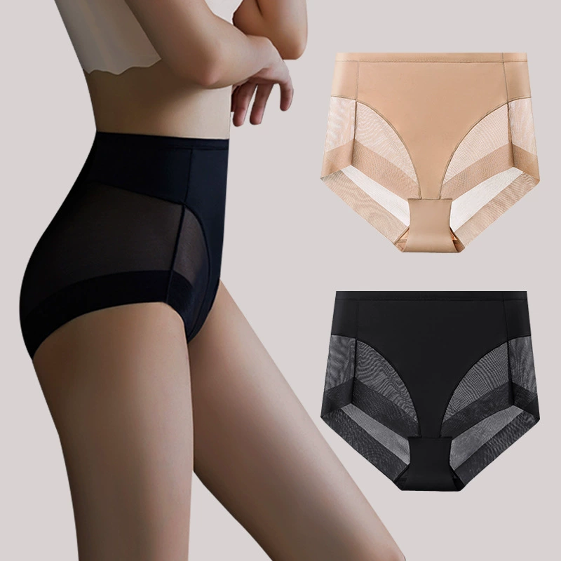 High‑Waist Lace Cotton Panties, Thin Breathable Fabric, Plus Sizes S–3XL