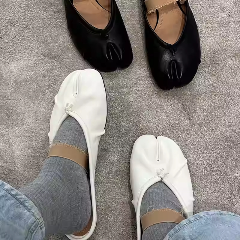 2026 New Model Split-Toe Pig Trotter Half-Slipper Women's Outdoor Soft-Soled Single-Strap Mary Jane Closed-Toe Ballet Slippers