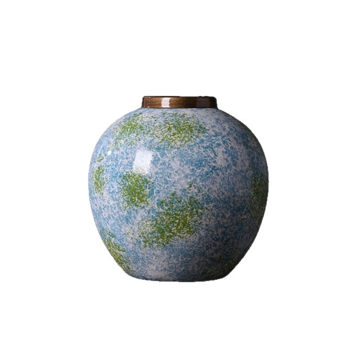 Nuevas vasijas de barro chinas retro Wabi-Jifeng Decoraciones de alto valor Entrada Armario de TV Arreglo floral Flor de cerámica hidropónica