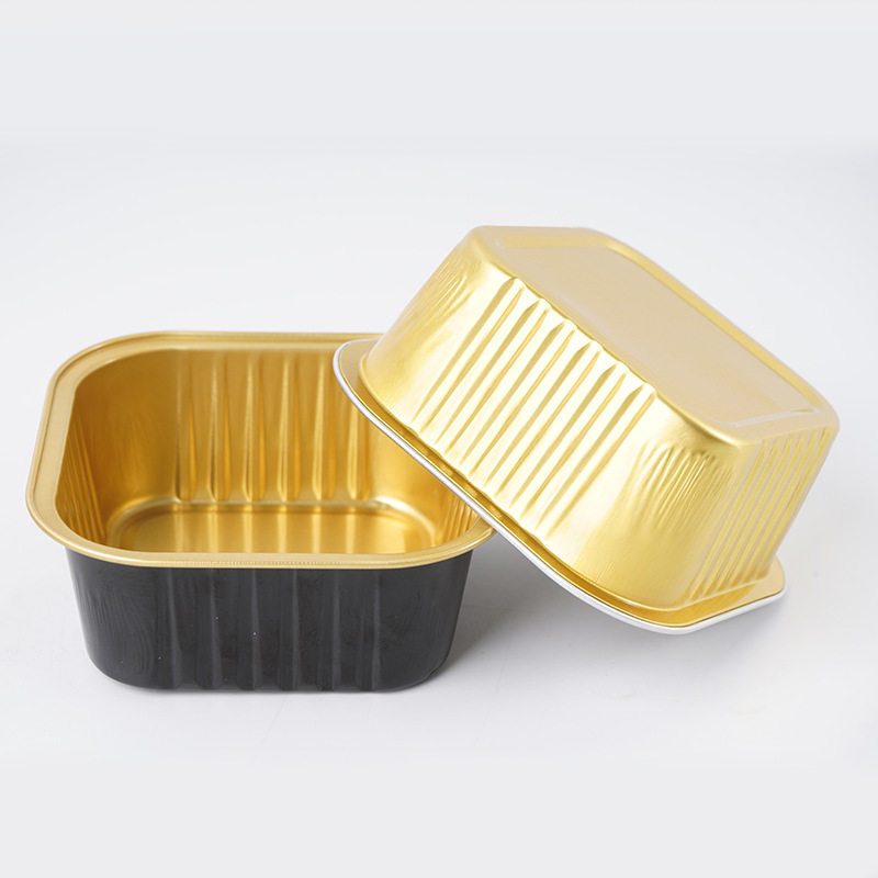 In Stock: 175ml Square Aluminum Foil Cup Suitable for Oven Use, Tin Foil Box for Lava Chocolate Tiramisu Dessert Packaging