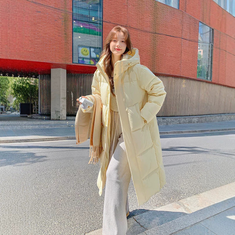 MM Zhongxi Pinghu women's down jacket, long over-the-knee, Korean style, new thickened 90% white duck down, student plus-size women's clothing MM Zhongxi Pinghu women's down jacket, long over-the-knee, Korean style, new thickened 90% white duck down, student plus-size women's clothing
