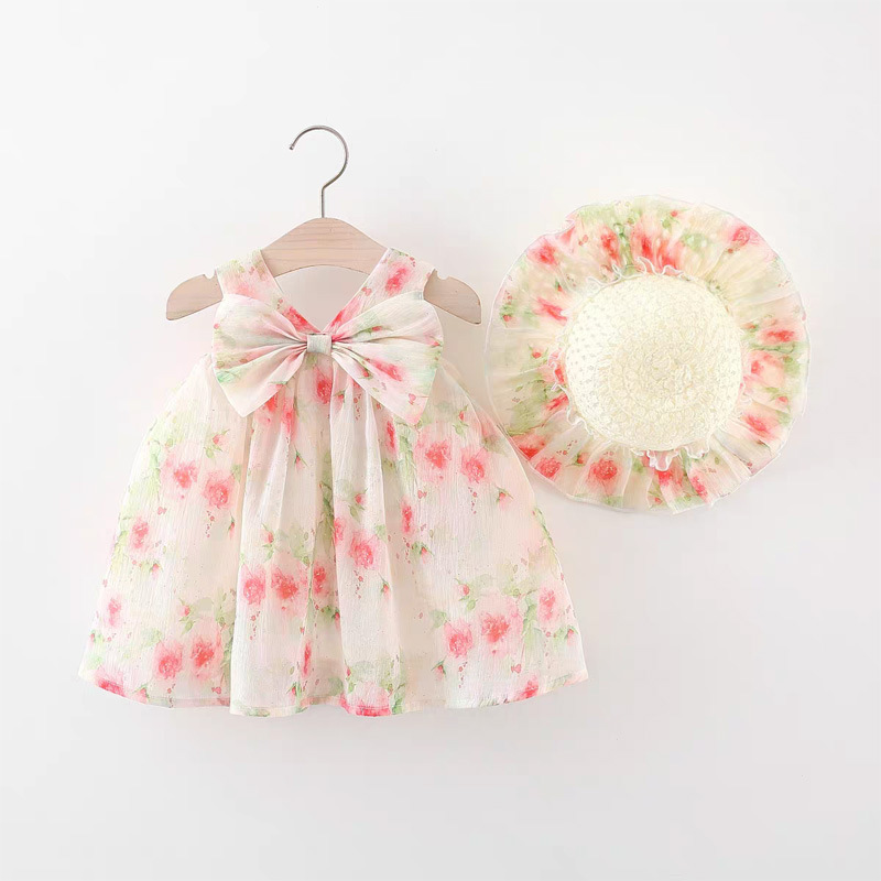 Girls Summer Floral Dress 2025 New Children's Clothing Sleeveless Skirt Baby Girl Princess Dress