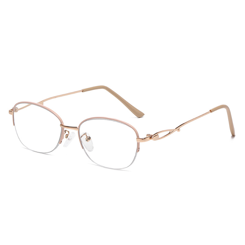 Las gafas viejas de la mujer super ligera de medio marco de gafas de negocios de alta calidad de moda anti-luz azul gafas viejas