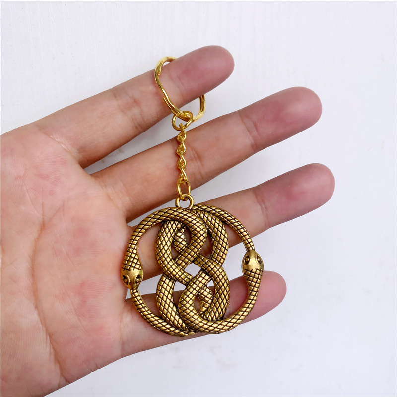 Portachiavi a forma di serpente in metallo da 25 mm, alla moda, di alta qualità, di alta qualità_voghion.com