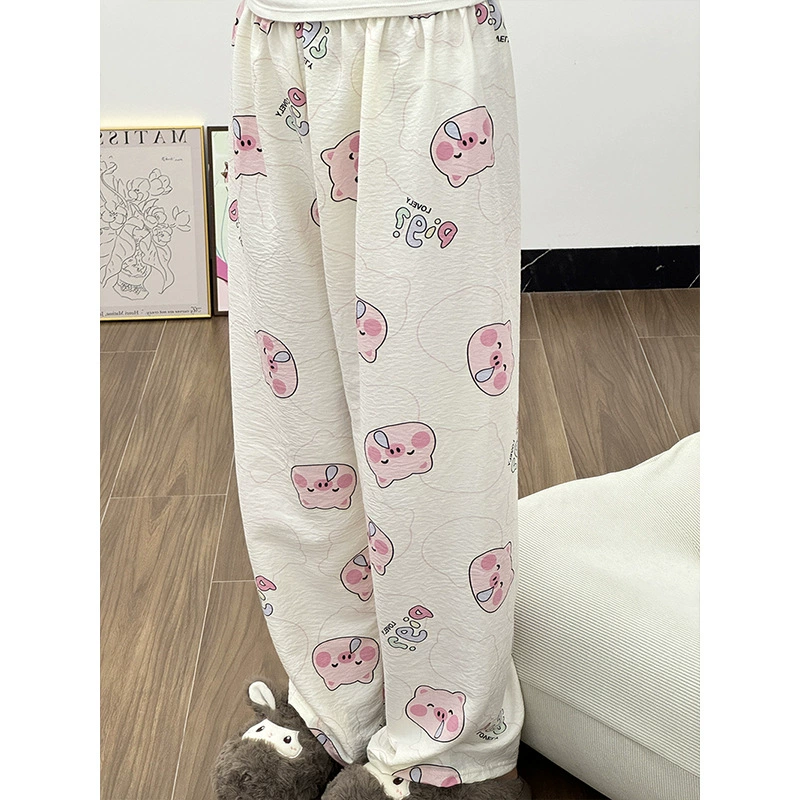 Детские demi-season брюки oversize, облачная хлопковая ткань, милый мультяшный принт для младших школьников