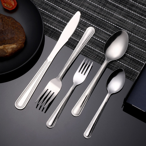 Wholesale hotel steak knife, fork and spoon set, Western food knife and fork, household spoon, spoon, creative pattern stainless steel tableware