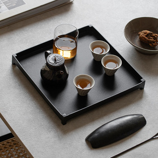 Handcrafted Wrought Iron Tea Tray with Four Legs, Iron Tea Tray for Dry Brewing, Tea Pot Holder, Landscape Tray, Wabi-Sabi