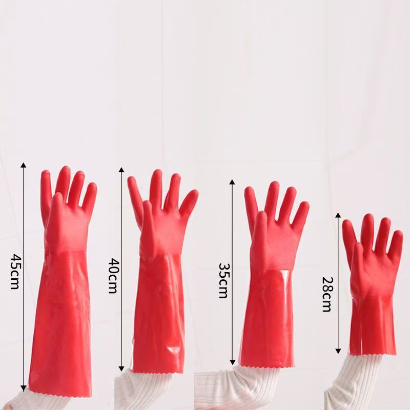 Guantes para lavar platos con forro polar para mujer, duraderos para tareas domésticas, limpieza de cocina, PVC grueso, guantes para tareas domésticas con forro polar, cálidos.