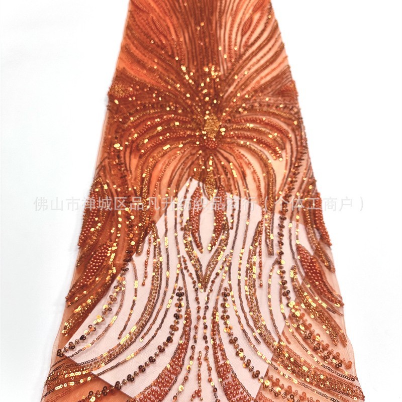 Moda Gaoding Suzhou fabricantes de ropa de moda al por mayor transfronterizos puntos de cuentas de lenteja tela de encaje image 6