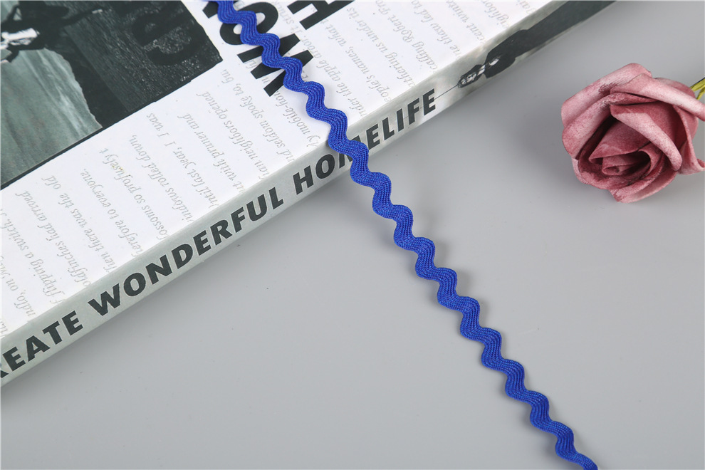 En stock suministro 5mm polipropileno marinero cinturón hecho a mano encaje accesorios onda encaje cinturón montaña carretera cinturón 0. 5cms con seda