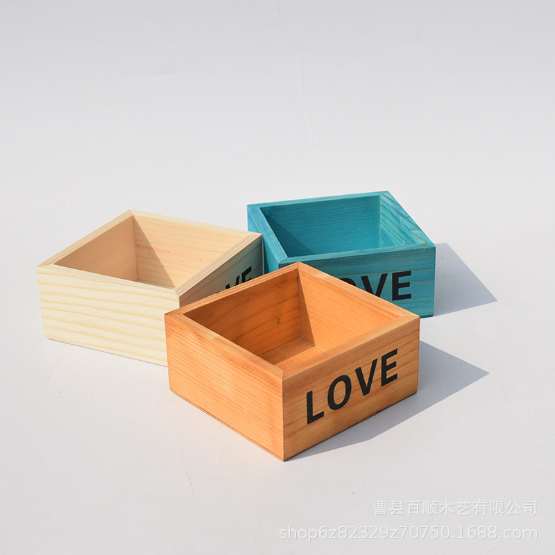 스팟 사각형 나무 상자 다육 식물 마이크로 풍경 나무 상자 zakka 발코니 분재 화분 홈 diy 보관 상자