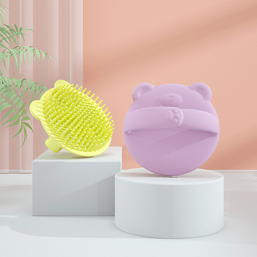 Newborn baby shampoo brush to remove scalp dirt artifact toddler baby silicone shampoo brush to remove fetal fat brush bath supplies