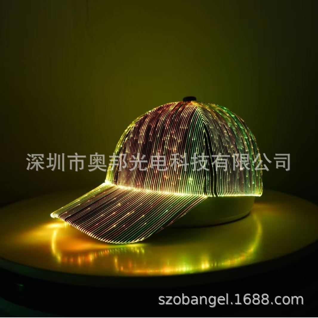 Gorra de Béisbol de Fibra Óptica LED Luminosa para Discotecas y Fiestas image 4
