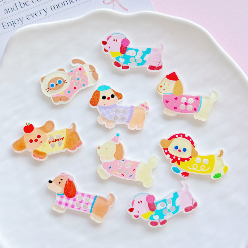 Acrylic Cartoon Dog Button Mobile Phone Case DIY Patch Hole Shoe Shoe Flower Jewelry Hair Rope Handmade Material Accessories Acrylic Cartoon Dog Button Mobile Phone Case DIY Patch Hole Shoe Shoe Flower Jewelry Hair Rope Handmade Material Accessories