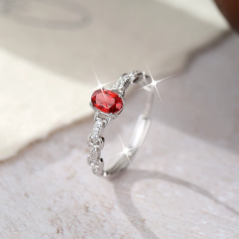 Кольцо из стерлингового серебра 925 пробы с натуральным камнем в британском стиле, благородный и элегантный браслет со сверкающими кристаллами для женщин Douyin Xiaohongshu, прямая трансляция