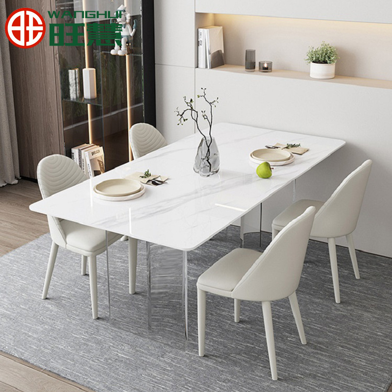 Acrylic Suspended table Small apartment designer Enoxaparin dining table and chair Complete furniture