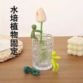 新水培植物生长伴侣水培器皿扶正扶枝桌面装饰固定造型防倒伏叶