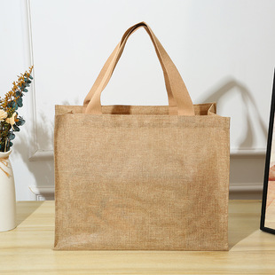 in stock portable shopping linen bags wholesale blank diy hand painted jute bags student retro linen tote bags