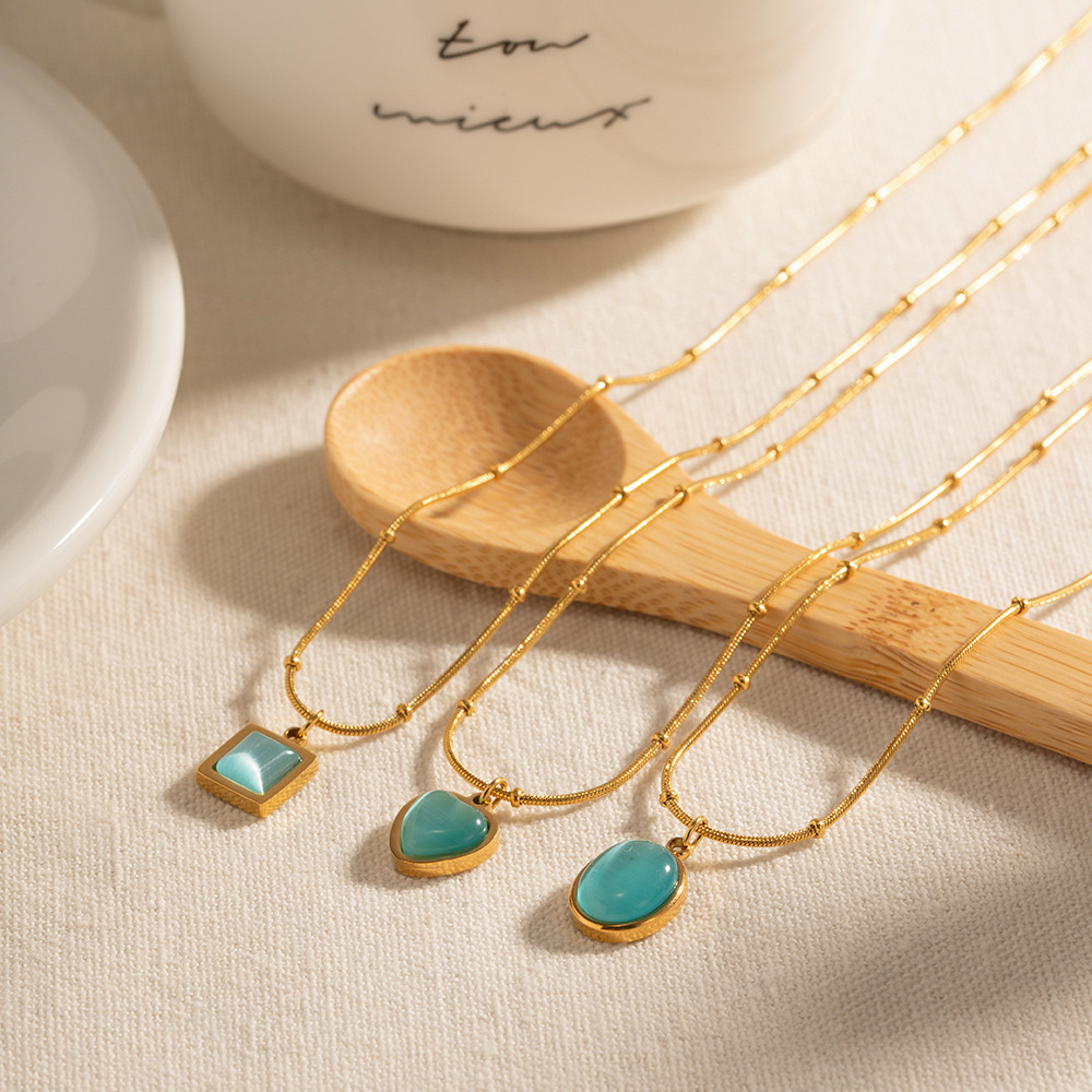 Europea y americana transfronteriza Internet celebridad estilo verano fresco ópalo collar mujeres todo-Partido simple de alta calidad de la joyería al por mayor