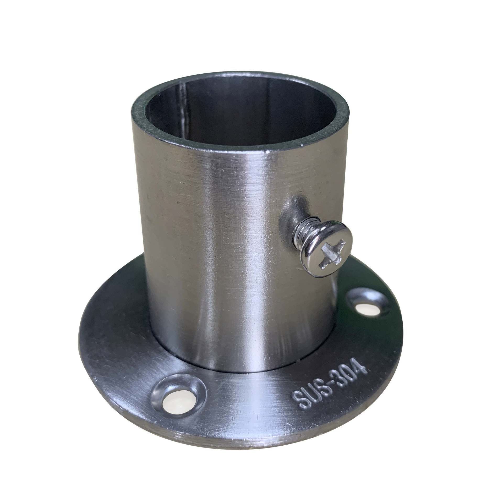 Stainless steel thickened high-leg flange seat clothes rack, rod seat, round pipe seat, high flange seat manufacturer wholesale