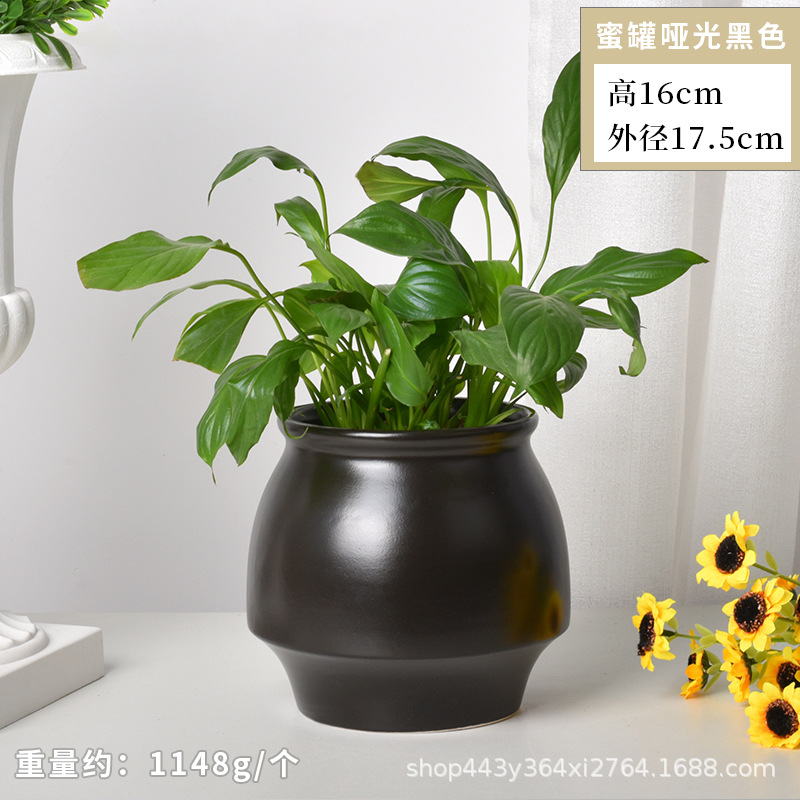 Cerámica orquídea mariposa maceta especial ins crema viento alto sentido decoración del hogar verde cerámica maceta grande image 15