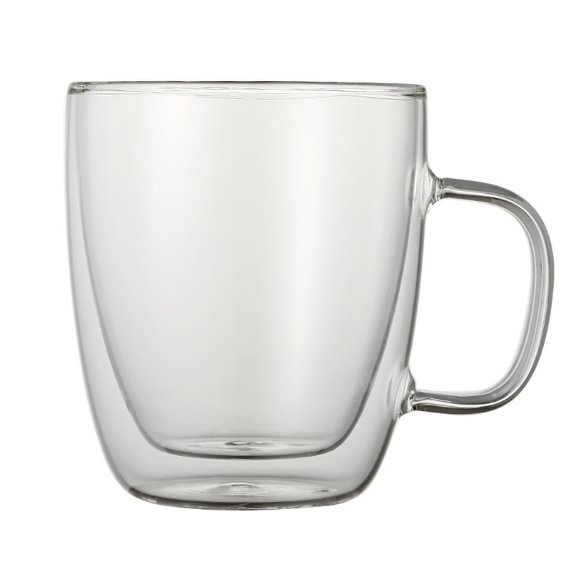 Taza de agua de vidrio de doble capa taza de vidrio en forma de huevo taza de café transparente taza de leche