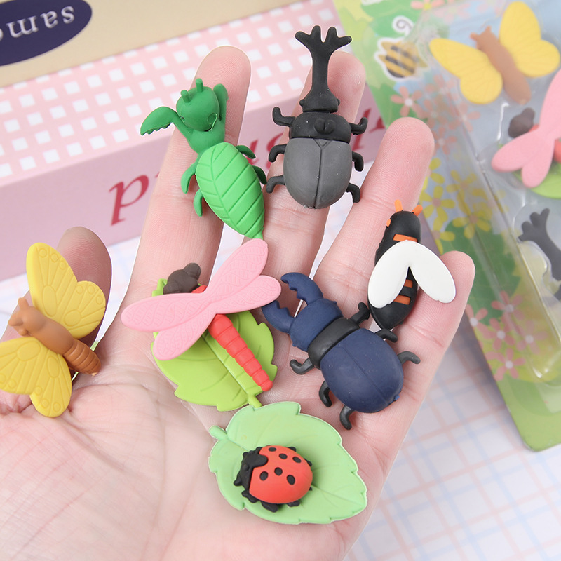 Borrador creativo de insectos para estudiantes de kindergarten Escuela Primaria niños borrador limpio y no fácil de marcar