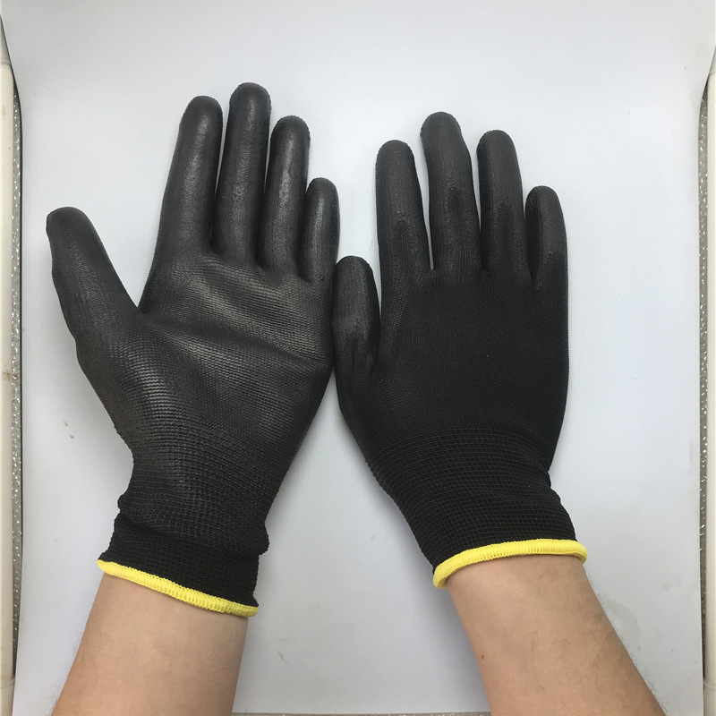 廠家夏季薄手套PU塗掌手套勞保採摘電子透氣白手套尼龍手套批發