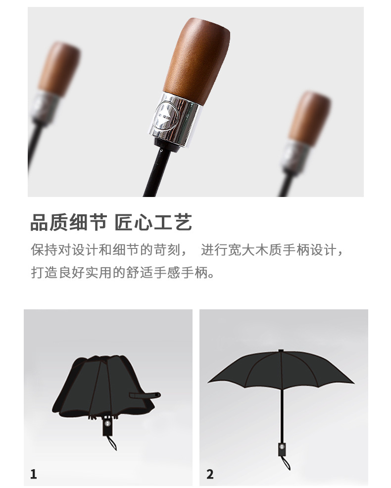 全自动雨伞男绅士木手柄两用伞商务大号超大折叠伞防风双人晴雨伞-阿里巴巴