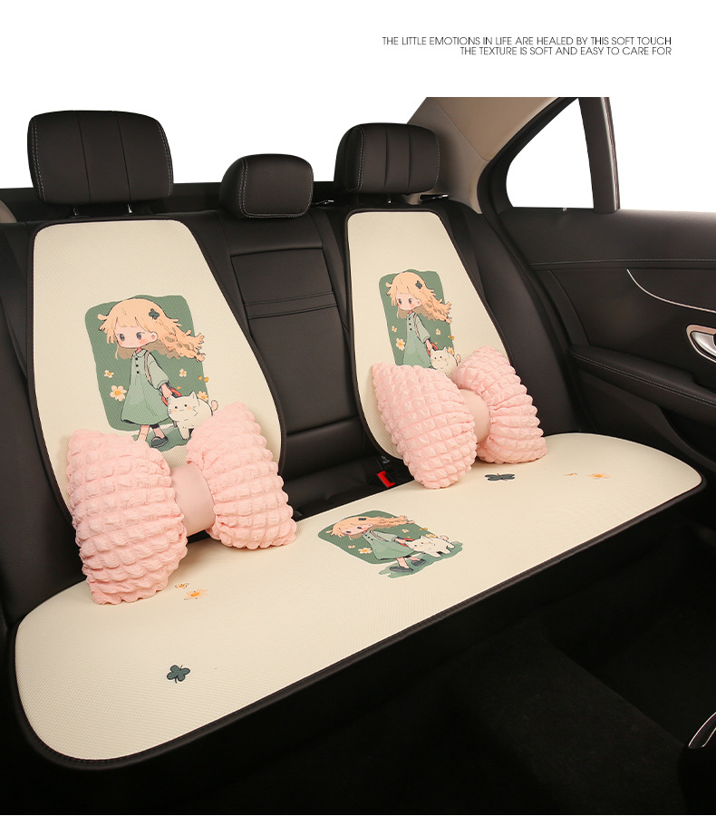 26 Styles of Cute Cartoon Car Seat Cushions for Girls, Suitable for All Seasons, Breathable Summer Cooling Pads, Personalized Goddess Style