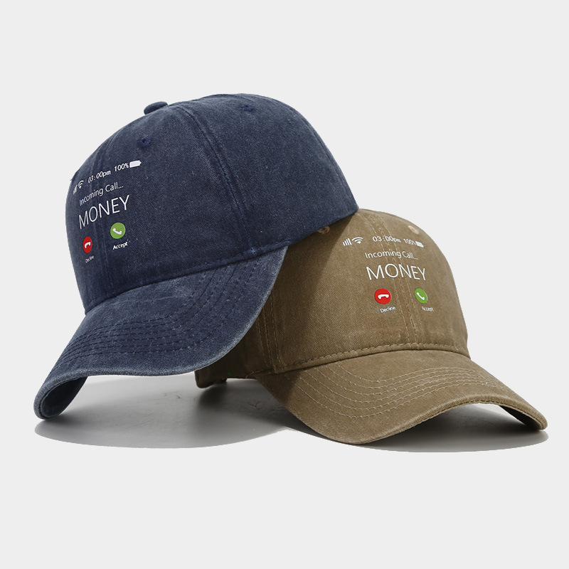 MONEY ha risposto al telefono con un berretto da baseball con motivo a trasferimento termico per uomo e donna, un cappello alla moda con lingua d'anatra_voghion.com