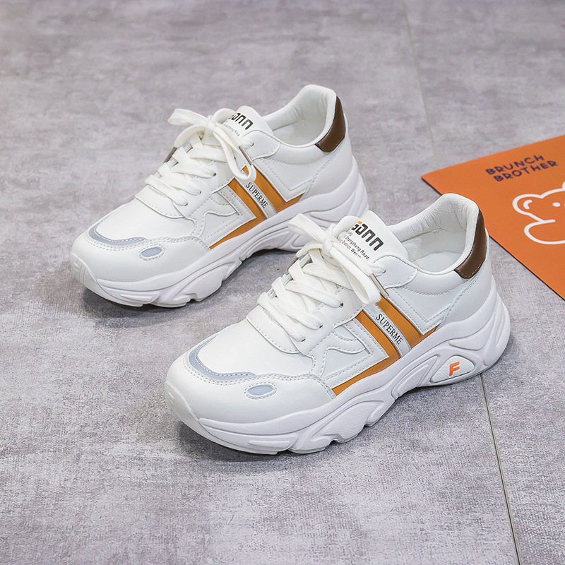 Zapatos Deportivos Casuales Versátiles de Estilo Coreano Otoño 2021 para Mujer, Zapatos Blancos Modernos para Estudiantes, Zapatos de Plataforma con Suela Gruesa 851