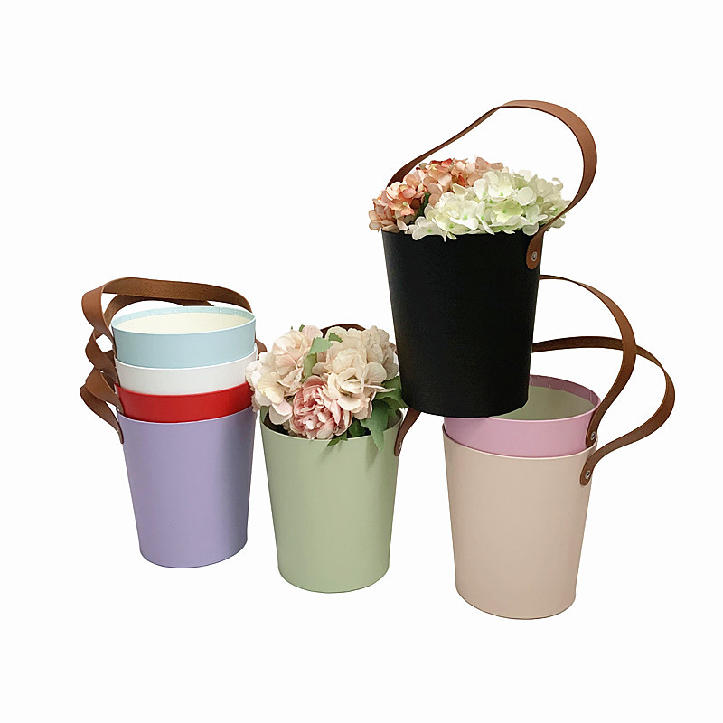 奥力派  马卡龙色 时尚 单个小圆桶 梯形  鲜花礼盒 花盒