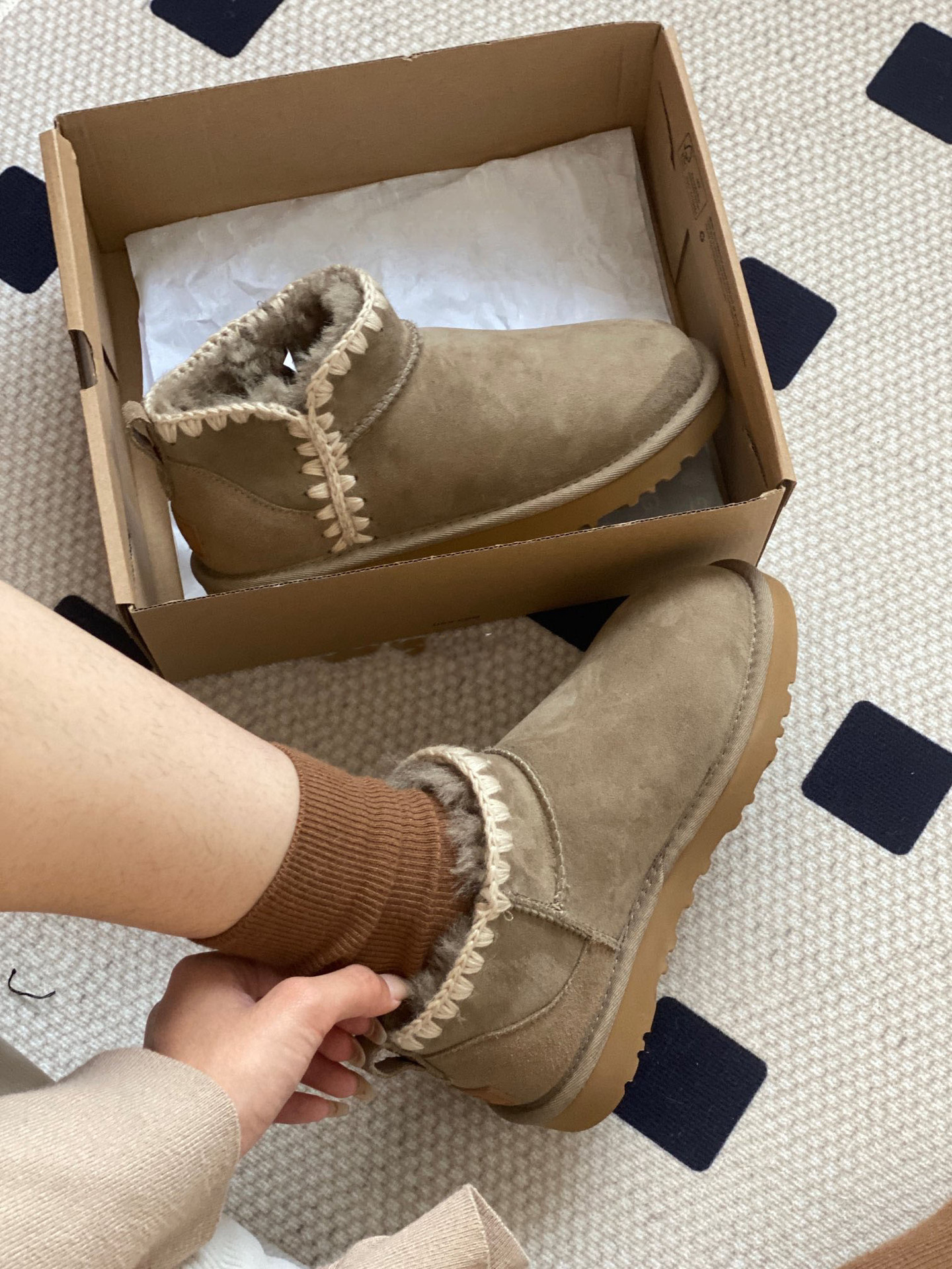 ΜΙ R Snow Boots Female Sangpo Xiao Feng Family Korean Edition Short Sleeve Comfortable Versatile Warm Matsuke Shoes_voghion.com