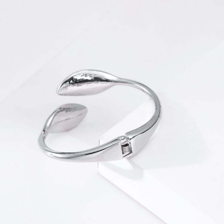 fashion gold leaf bracelets diamond-studded opening bracelet wholesale