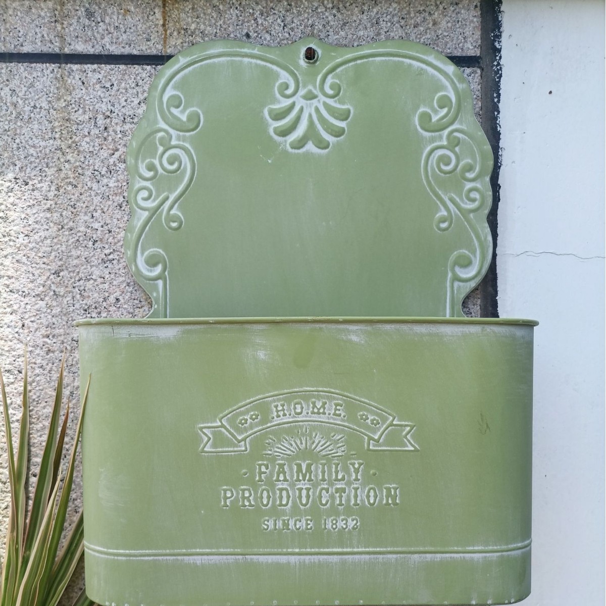 벽 매달려 직사각형 꽃 양동이 1832 녹색