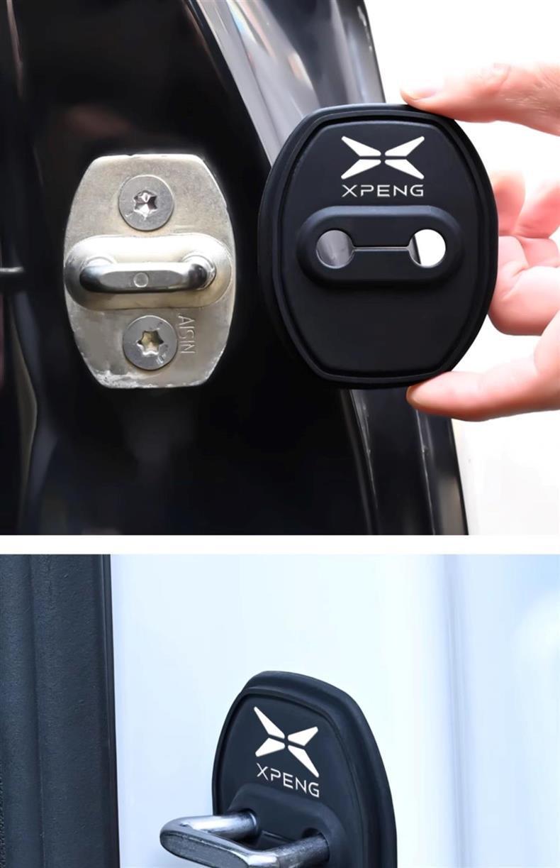 Suitable for Xiaopeng door lock buckle cover X9 G6 P7 P5 G3G9 car door lock shock absorption protective cover decorative stickers
