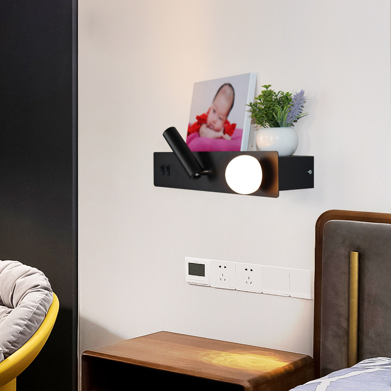 lámpara de pared de cabecera moderna minimalista larga barra de luces de lectura de hotel dormitorio sala de estar de fondo pared colgante lámpara led