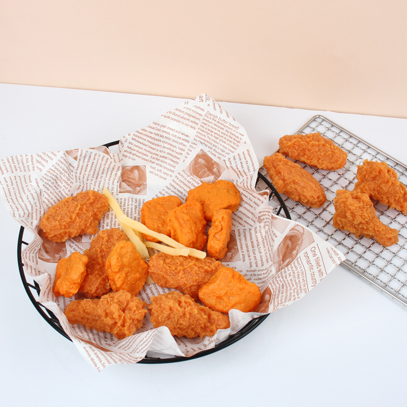 Simulation chicken leg French fries bead chain pendant simulation KFC fried chicken leg fried chicken wings key ring can be used as twisted egg wholesale