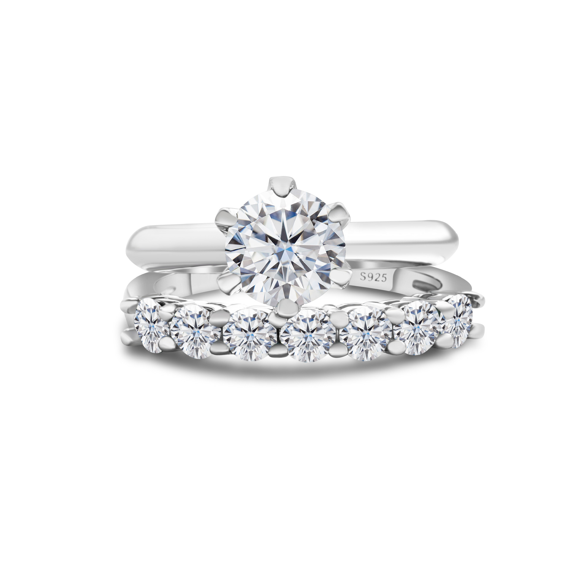 1.7CT anillo de piedra de moissanita oro S925 plata de moissanita conjunto con certificado GRA