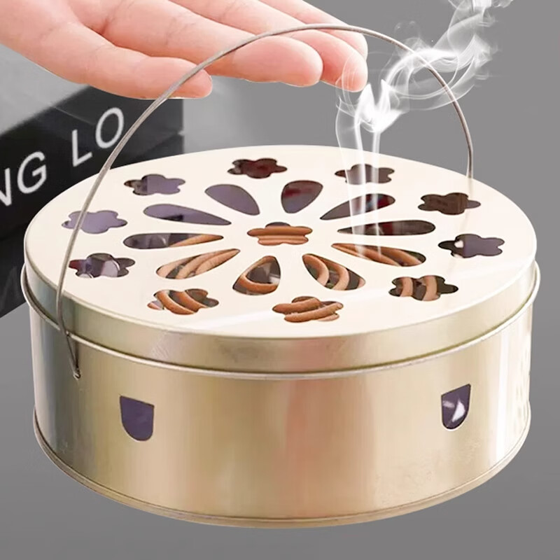 蚊香盘托盘家用带盖接灰盘支架防火防烫创意香炉户外不锈钢蚊香盒|undefined