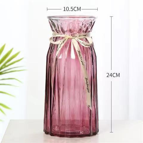 Moderno minimalista extra grande florero rojo ins estilo flor seca engrosada florero de vidrio decoración de la sala de estar